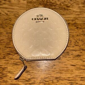 Coach embossed Cream Coin Purse
